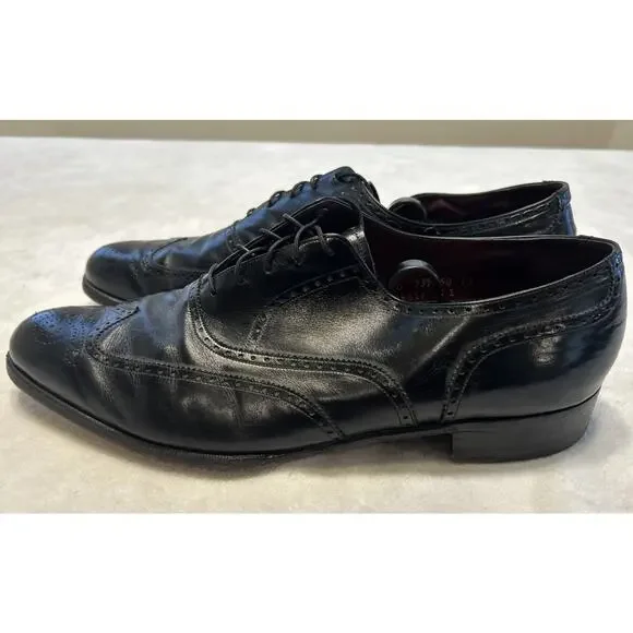 Vintage Florsheim Shoes Men’s Size 13 C Black Imperial Longwing Leather Lace Up - Picture 5 of 8